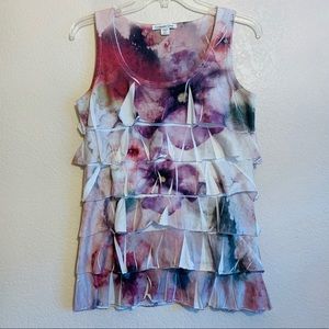 Coldwater Creek Tiered Ruffle Sleeveless Top NWOT
